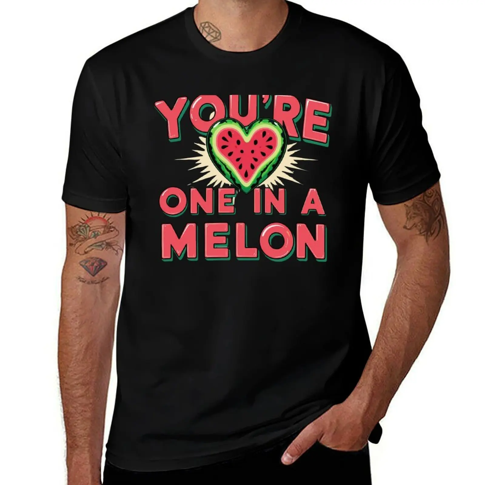 

You're One in a Melon – Cute Watermelon Pun Heart Design T-Shirt oversized t shirt vintage graphic tee t shirts for men graphic
