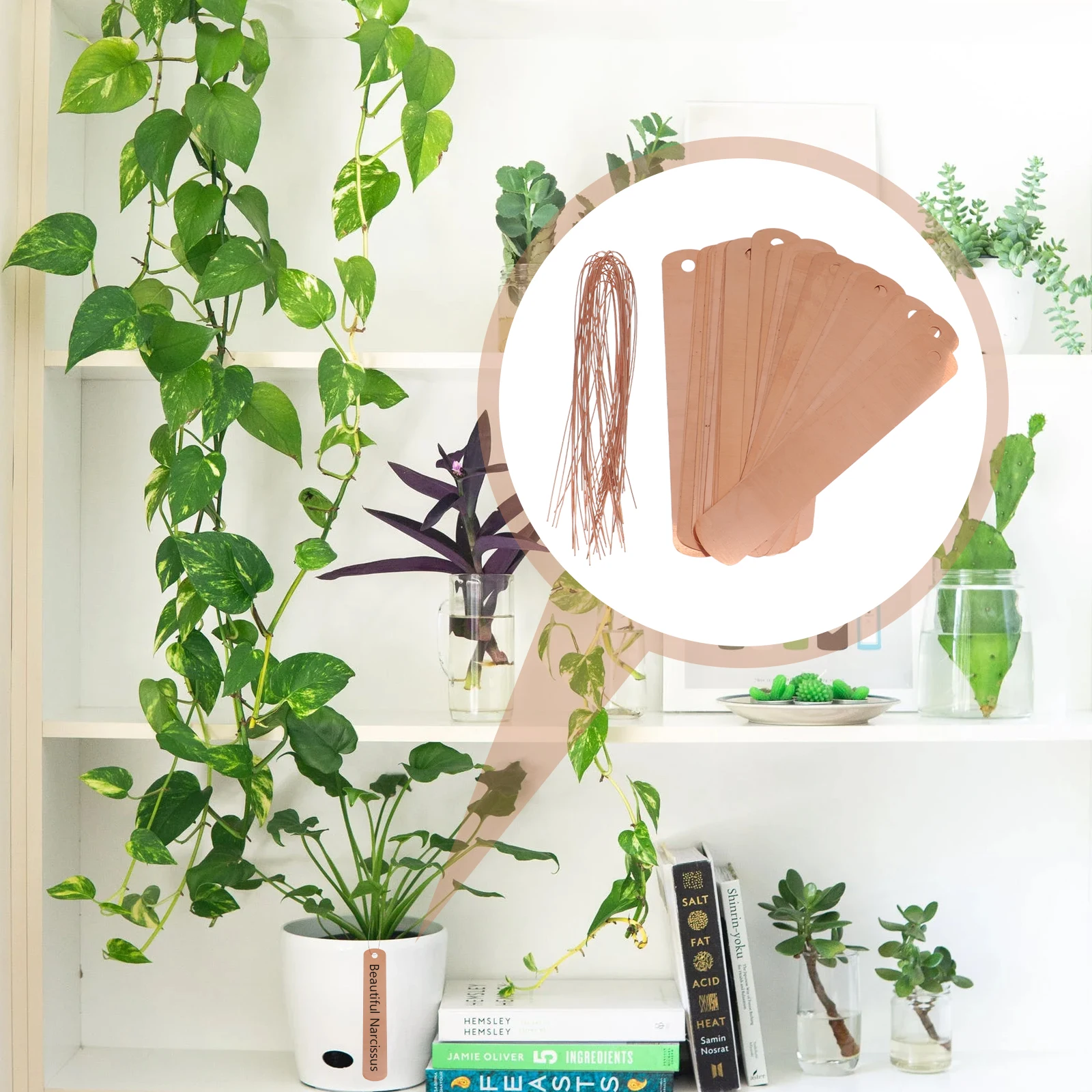 

30 Sets Copper Flower Card Plant Tag with Hole Vegetable Marker Garden Supplies Vegetables Metal Markers The Sign