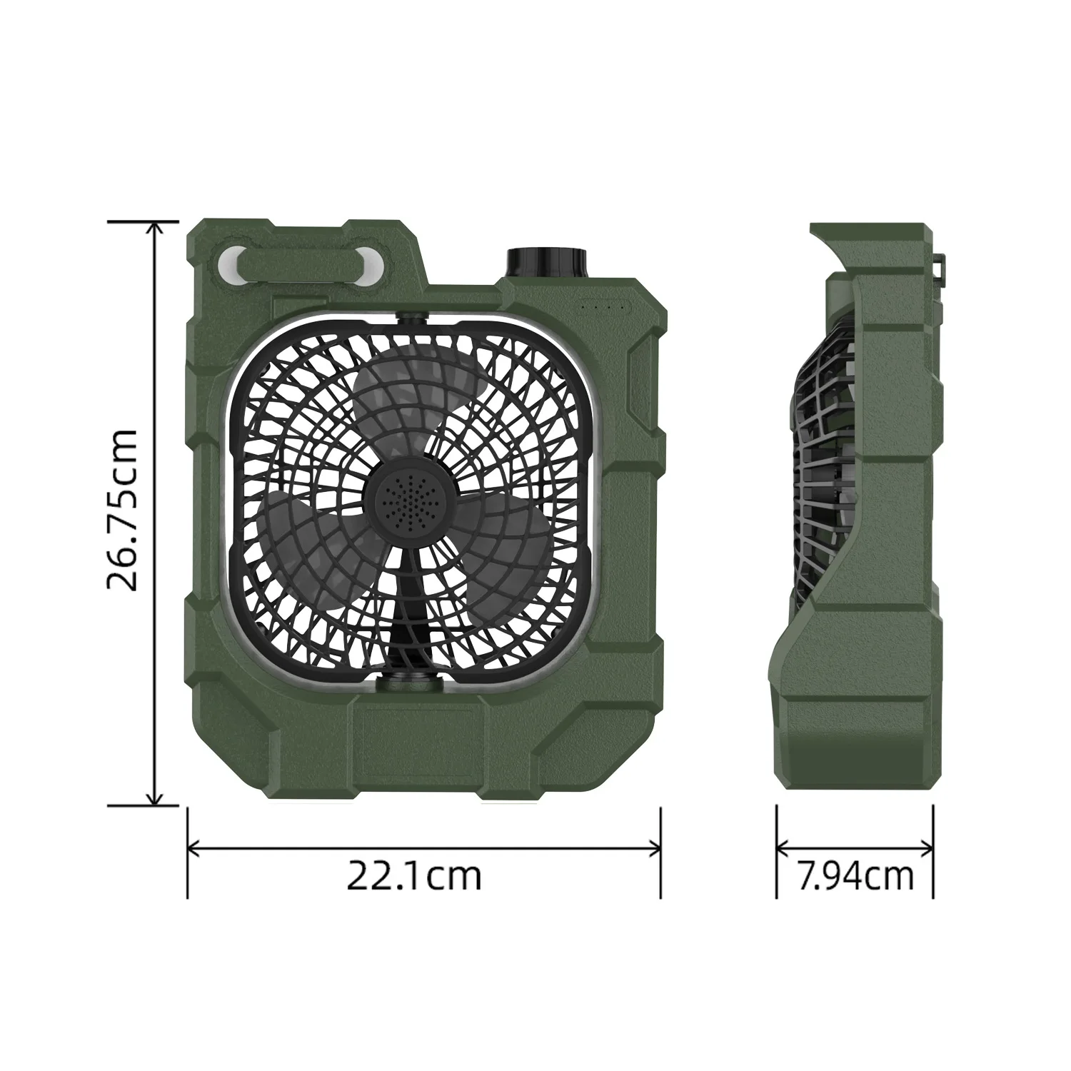 Новинка 2023, вентилятор для кемпинга на открытом воздухе, внешний вентилятор с USB-зарядкой, встряхните около регулируемой скорости, работа 6 T0, 25 часов