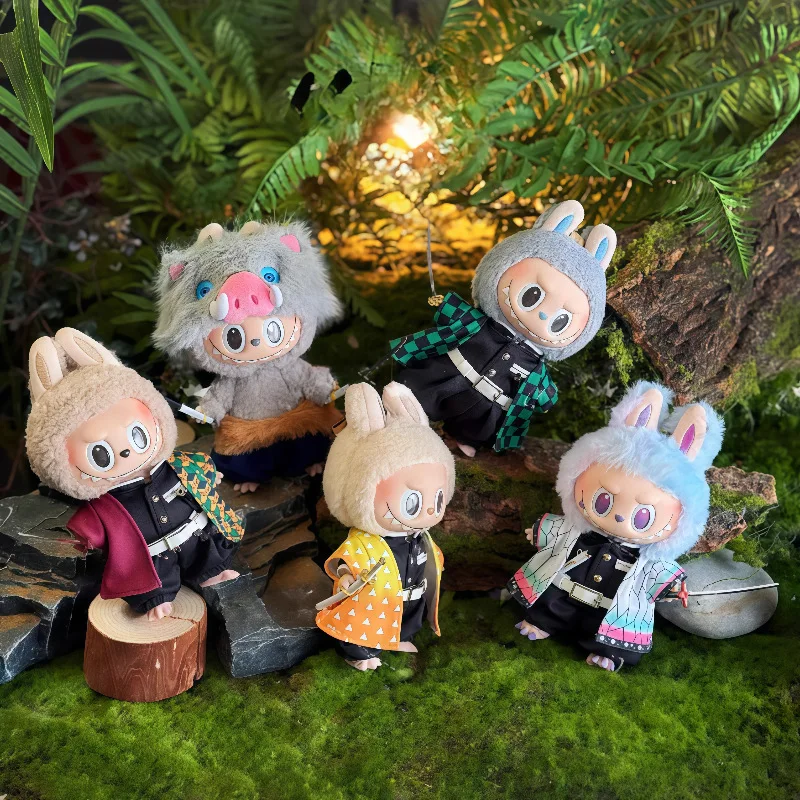 

Новая кукла Demon Slayer с героями мультфильмов Tanjirou Nezuko Giyuu Obanai, одежда для 17 см Labubu, мини-плюшевая кукла, модная одежда, аксессуары