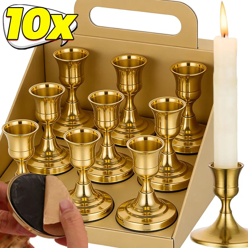 Vintage Metal Candle Stick Holder Desktop Centerpiece Candlestick Holders Taper Candle Holder Wedding Party Candle Stand Decor