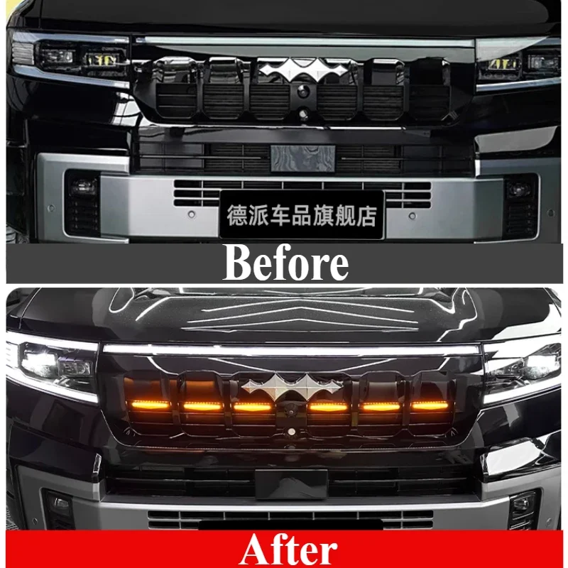 For BYD Equation Leopard 8 Car Grille Light Off-road Change Decoration LED Night Running Light Front Face Fog Light Accessories