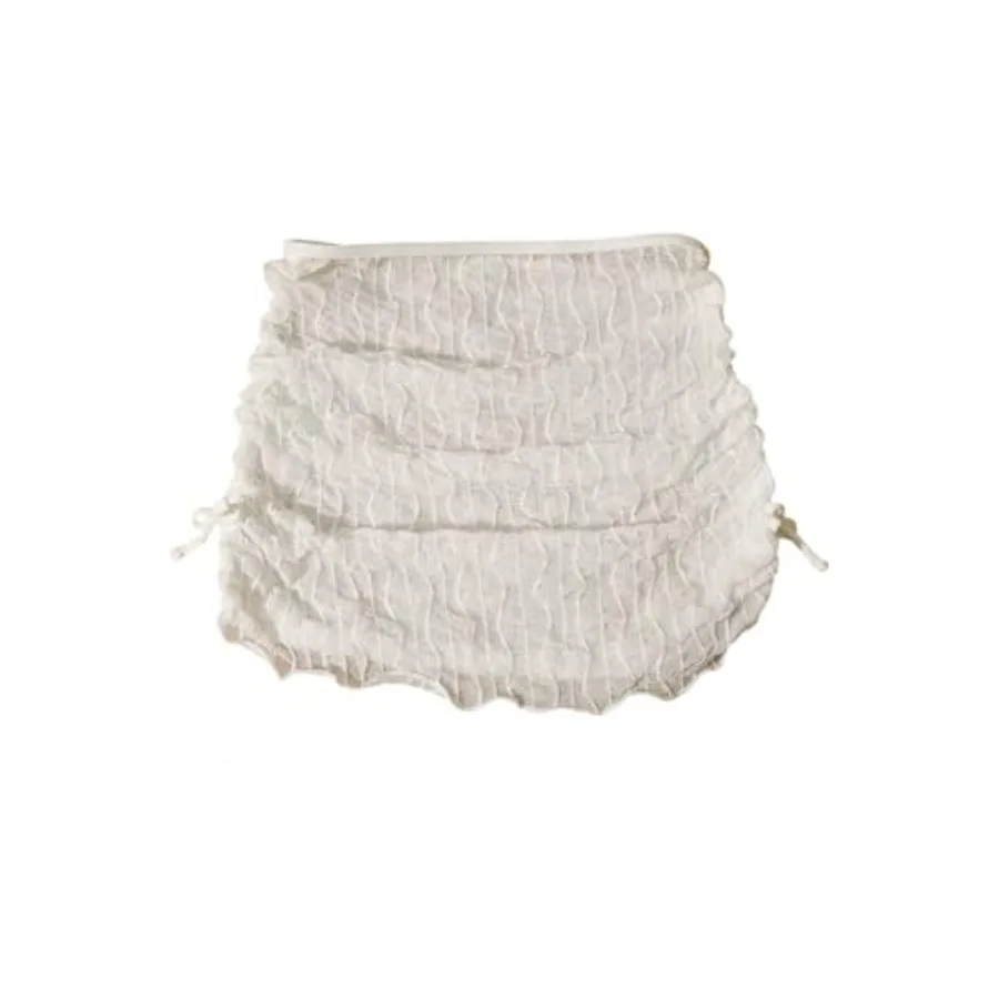 Floerns Girl's Beach Cover Up Skirt Textured Bow Side Sheer Mesh Vacation Swimwear