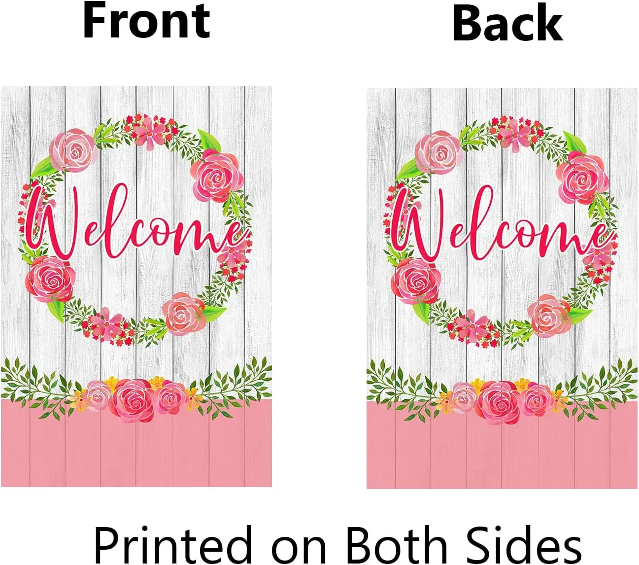 Spring Welcome Garden Flag 12.5x18 Valentine Pink Rose Flower Wreath Garden Flag Romantic Spring Summer Floral Decor Yard Si yyi