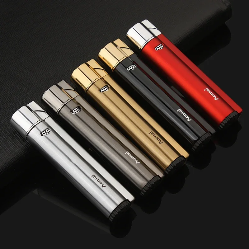 New Cigar Lighter Jet Flame Butane Gas Torch Lighter With Punch Metal Windproof Cigarette Lighter Cigar gadget For Gift