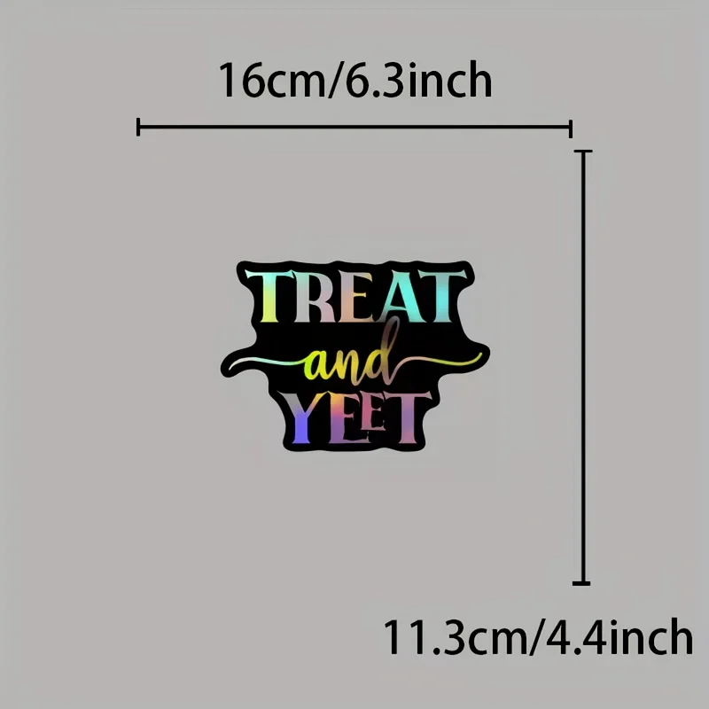 1PC Handle & Throw Holographic Vinyl Decal Waterproof for Car Window SUV Laptop Decor