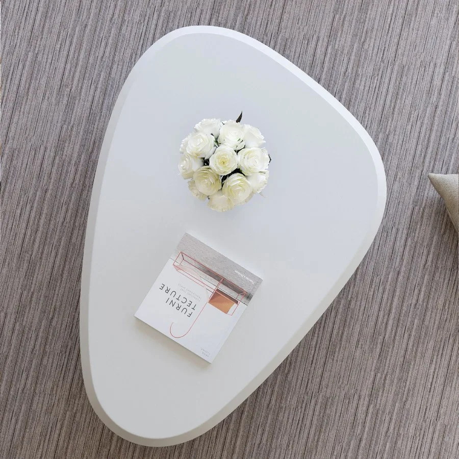 طاولة القهوة السحابية مع 3 أرجل كروية، طاولة مركزية خشبية حديثة، طاولة مميزة فريدة من نوعها للمساحات الصغيرة لغرفة المعيشة #4