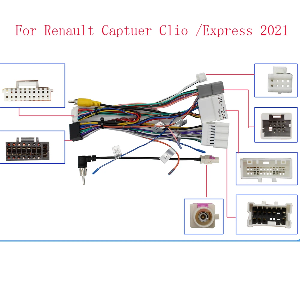 16 Pin Canbus box Adaptor XP-XB-011 For Renault Captuer Clio /Express 2021 With Wiring Harness Cable Android Car Radio Canbus