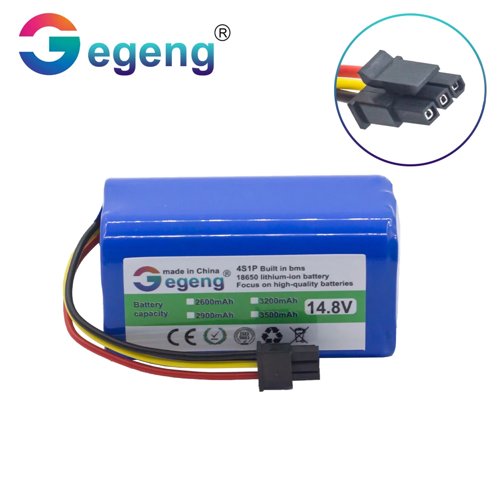 

Gegeng 14.8v/14.4v Battery For Qihoo 360 S5 S7 S7Pro T90 X9 2600mAh 3200mAh 3500mAh Robotic Vacuum Cleaner Replacement Batteries