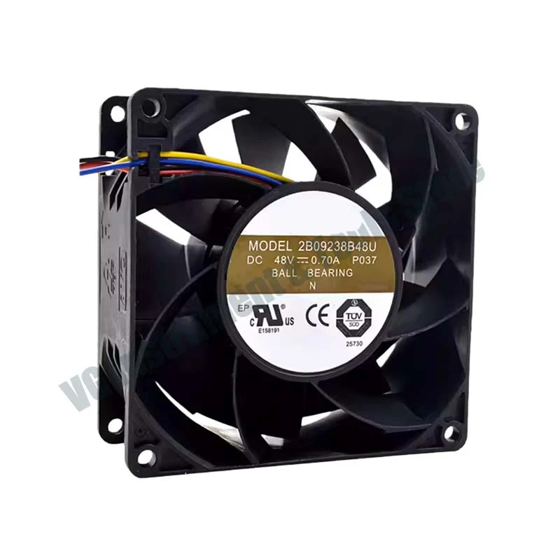 New 48V 183CFM Extreme AVC 2B09238B48U 92x92x38mm 48V 0.7A High Power Fan, 8500RPM Dual Ball Bearing for VFD Inverter