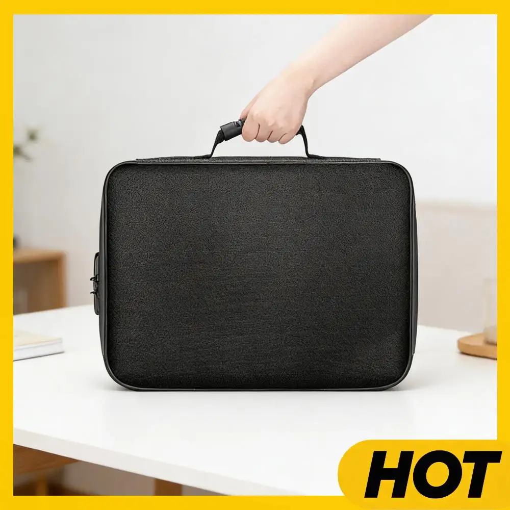 

Document Bag with Lock Portable Travel Home Organizer Bag with Water-Resistant Zipper for Him Office Laptop Files Gifts