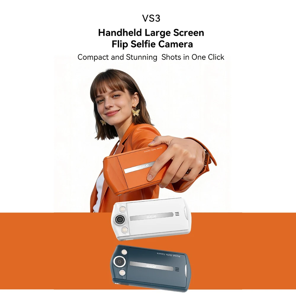 VS3 4K Camcorder 64MP Vlogging Camera with Wi Fi 6, Selfie Flip Screen,3.5