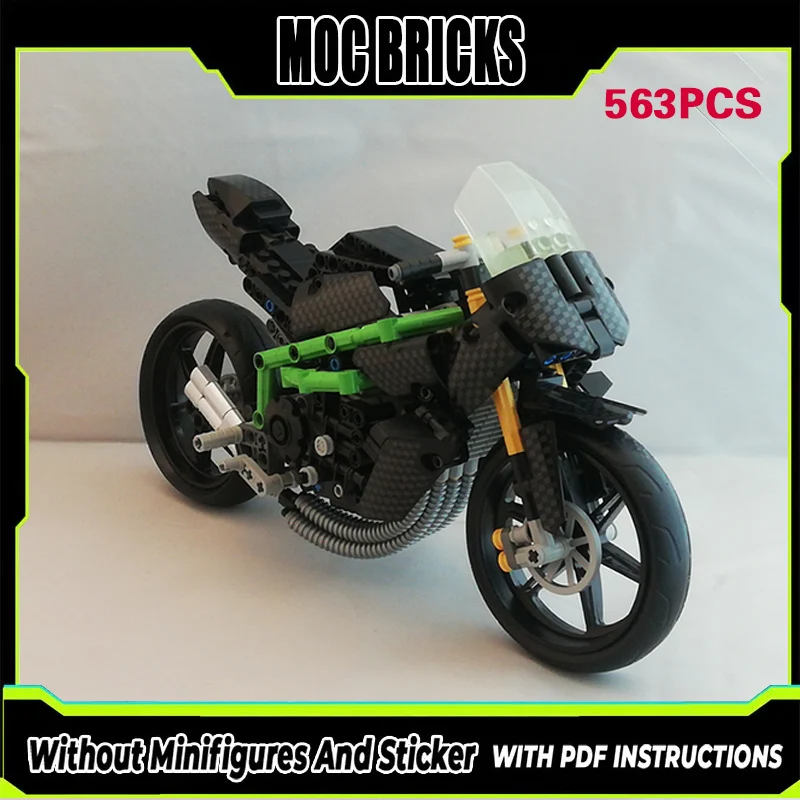 

City Car Model MOC Building Bricks H2R High Performance Motorcycle Modular Technology Gifts Holiday Assemble Children Toys Suit