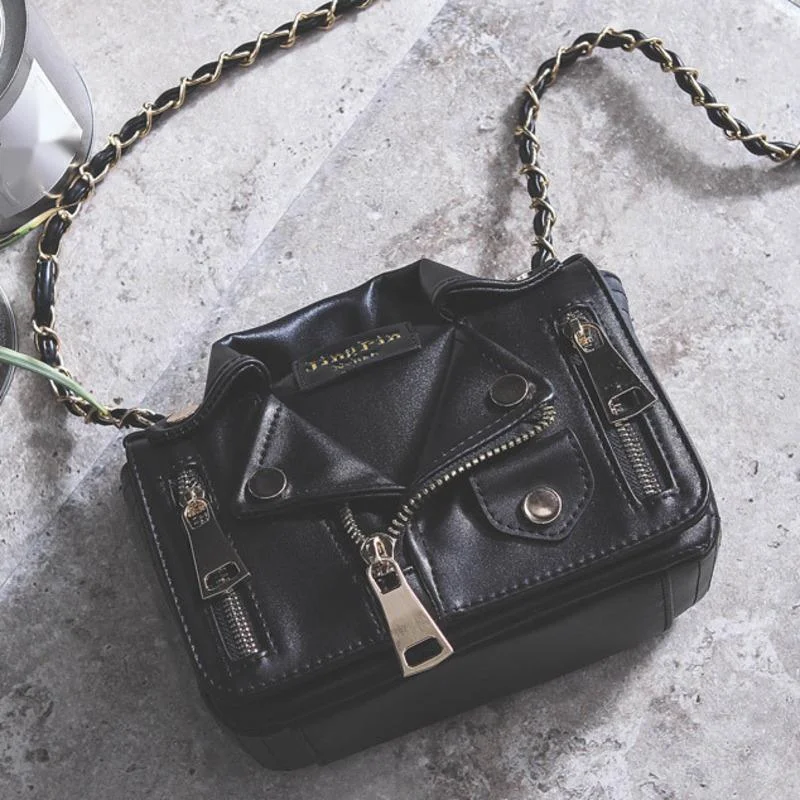 Jacket Trend Clothing Bag Women's Messenger Chain Rivet Diagonal Straddle Shoulder Crossbody Handbags For Women Quality  Luxury