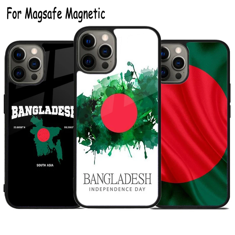 Bangladesh Flag Wireless Charge Magsafe Phone Case For iPhone 15 16 14 13 11 12 Pro Max Plus Magnetic Bumper Cover