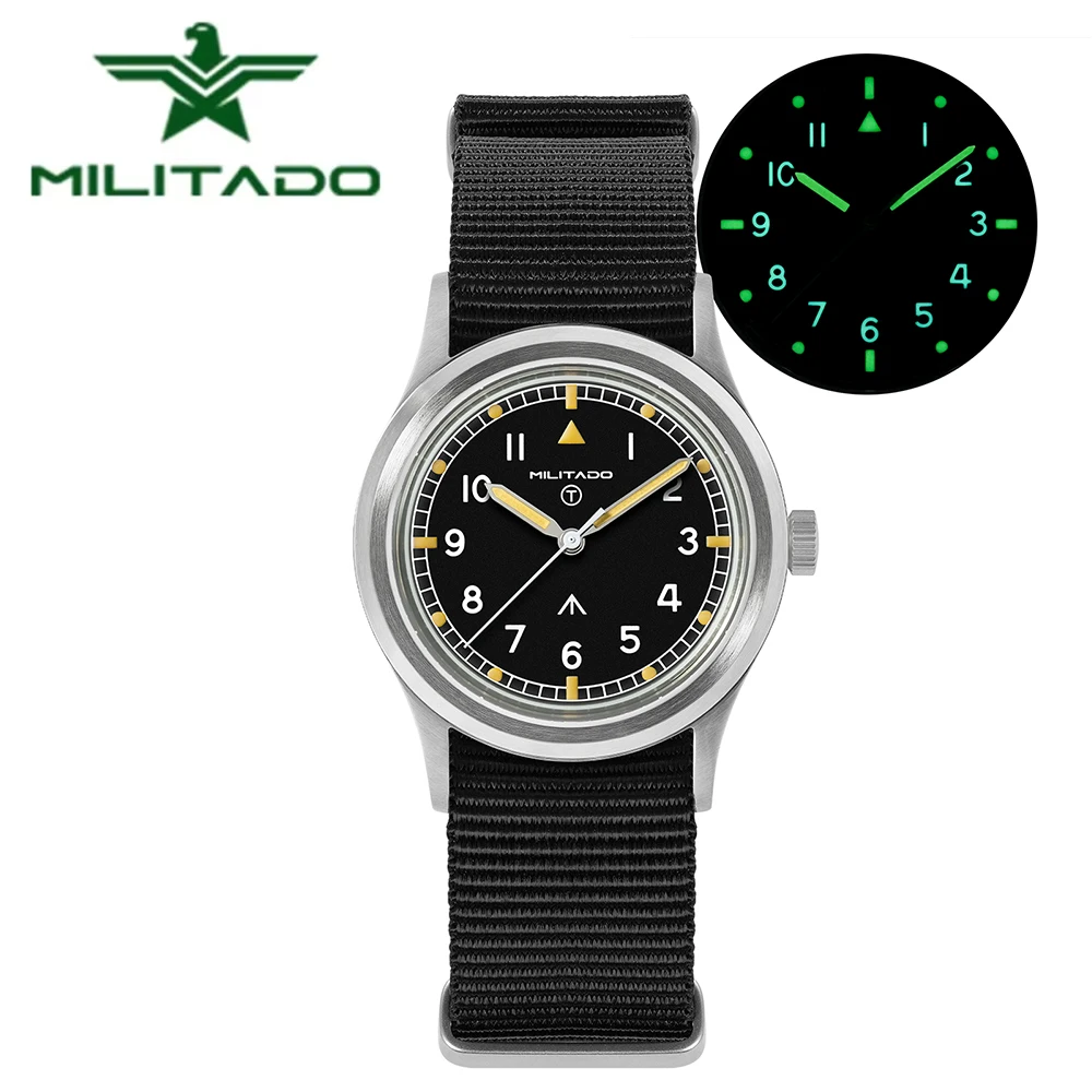 Militado ML15 Watch VH31 VH65 Sweep Quartz Movement Watches K1 Crystal Luminous 100m Waterproof Stainless Steel Wristwatch