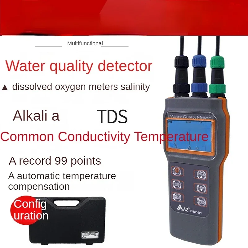 AZ86031 Water Quality Meter Dissolved Oxygen Tester pH Meter pH Conductivity Salinity Temperature Meter