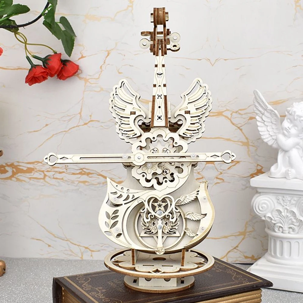 3D Holzpuzzle Spieluhr Klavier-Modellbausatz DIY Montage Musikinstrument Bausätze Heimdekoration Bastelgeschenk für Erwachsene und Jugendliche – Detail 24