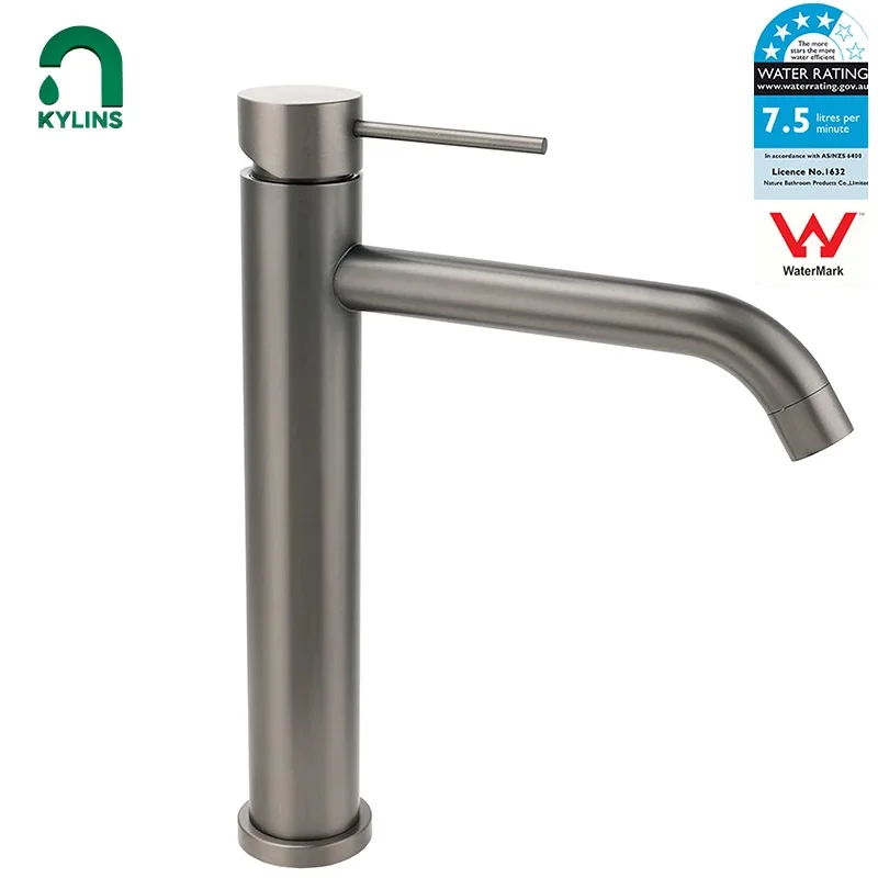 **Sydney Stock** KYLINS Bathroom Wash Basin Faucet for Sink Gun Metal High mixer Stand Bathtub Mixer Tap WaterMark Wels