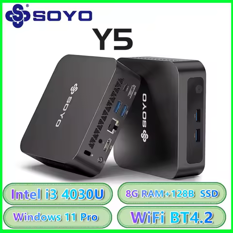 SOYO Mini PC Y5 Intel i3 4030U 8GB RAM 128GB ROM Windows 11 Pro WiFi BT4.2 Desktop Computer