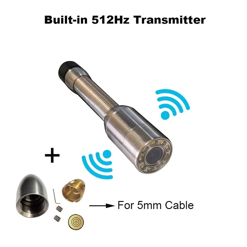512Hz Transmitter IP68 304 23mm Camera Head  Waterproof Industrial Pipe Drain Sewer Inspection Endoscope Camera Accessory