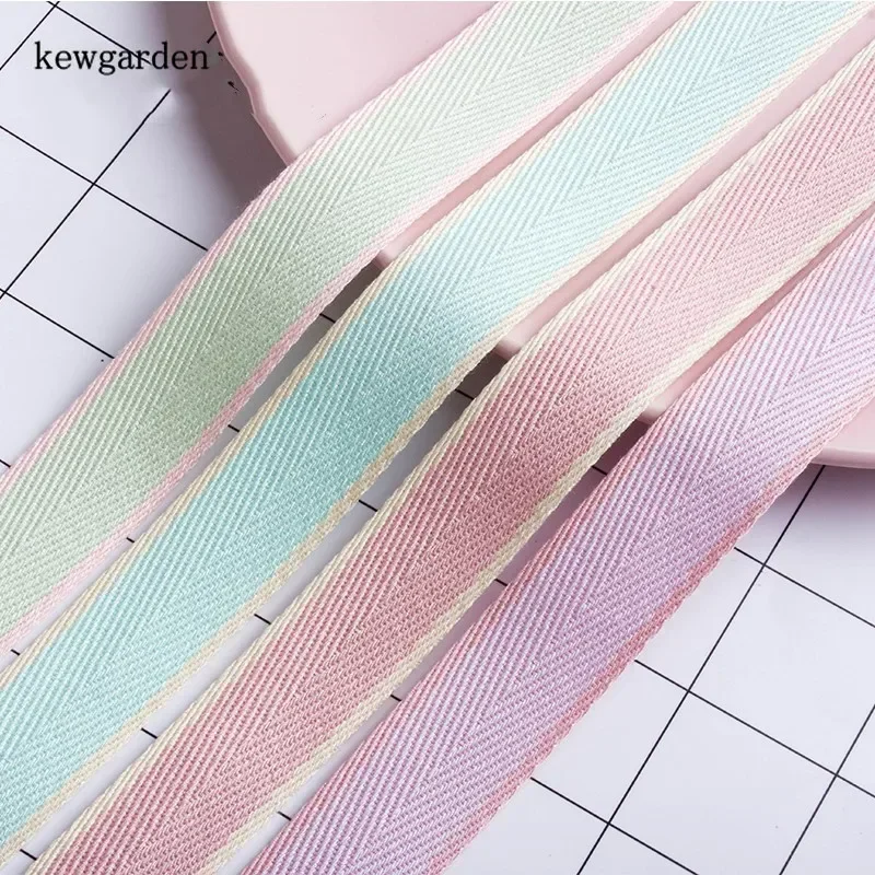 Kewgarden sarja de algodão fita 1.5 "1" 38mm 25mm 16mm fita artesanal diy corsage arcos de cabelo acessórios embalagem ribang 10 jardas