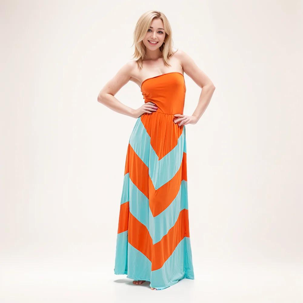 Vestido longo de cetim para mulheres, bandeau, off-the-ombro, sexy, maxi, cor sólida, verão