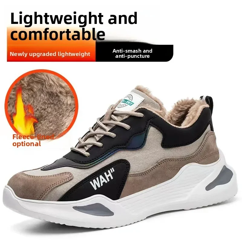 

DurableLabor Insurance Shoes For Men， Women Winter Velvet Anti-smashing Anti-piercing, Non-slip Wear-resistant Lightweight Safet