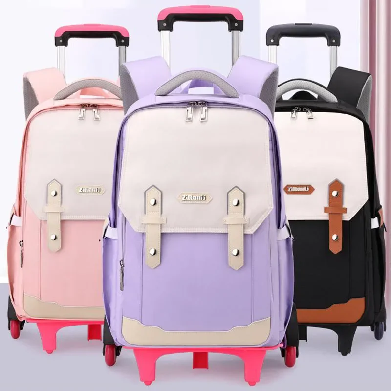 2025 Nuovo Trolley Borse da scuola per ragazze Mochilas Escolares Infantil Ritorno a scuola Zaino da donna Mochilas Juveniles Adolescentes