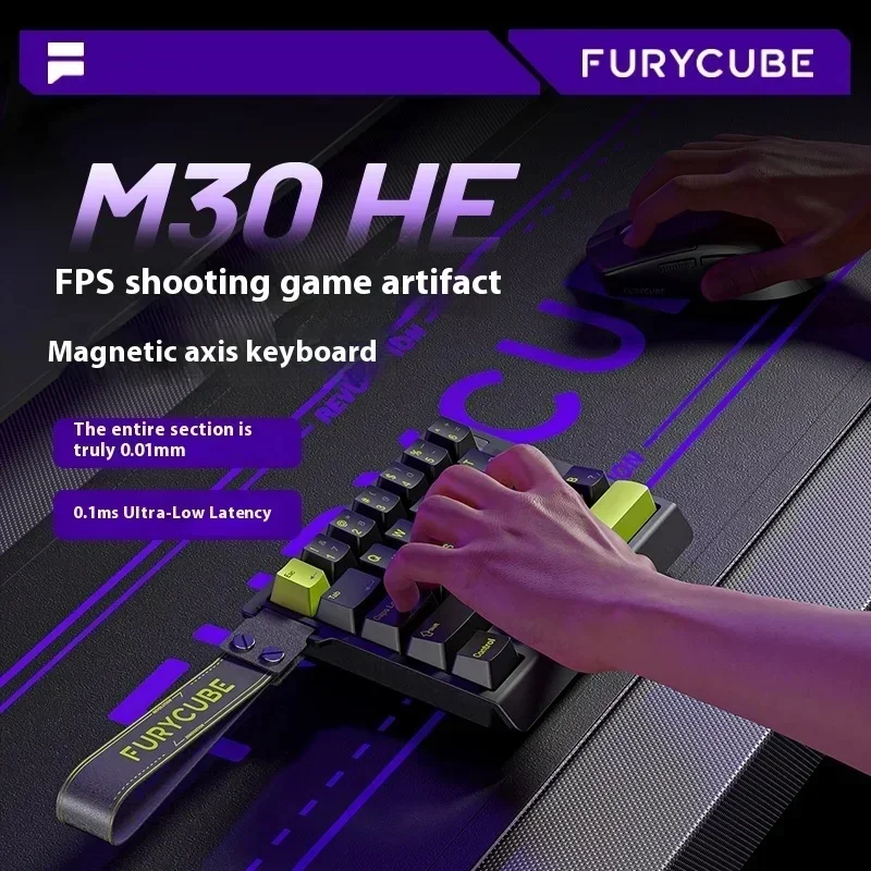 

FURYCUBE M30HE Wired Magnetic Axis Keyboard 8K 0.1ms Cutom One-handed Mechanical Keyboard Office Mini Gaming Keyboard FPS Gifts