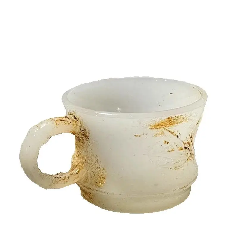 Rural Chinese Collectible Old Imperial Wine Glass Bamboo Knot Pattern Glass Cup for Home Decor And Collectors