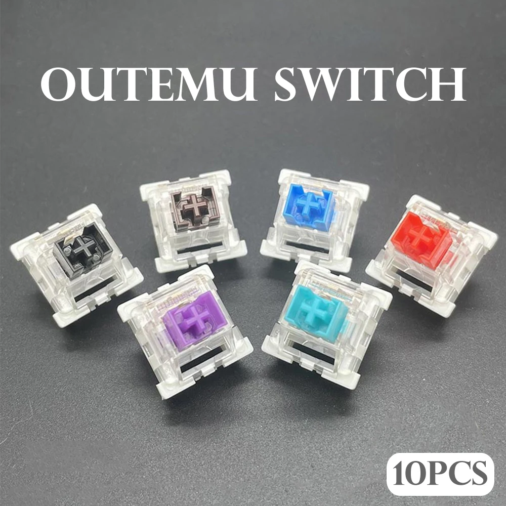 10Pcs Outemu Switch for Keyboard 3Pin Linear Tactile Clicky Silent Switches for Mechanical Keyboards Multi Colors Gaming Switch