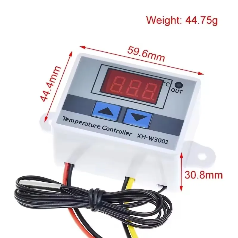 XH-W3001 10A 12V 24V 110V 220V AC Digital LED Temperature Controller For Incubator Cooling Heating Switch Thermostat NTC Sensor