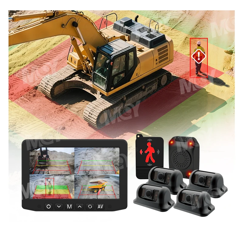 MCYTECH Human Direction Indictor Safety Warning Ai Bsd Camera Blind Spot Detection For Construction Mining Vehicles