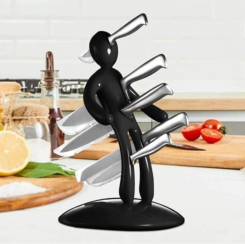

Creative Humanoid Multifunctional Stainless Steel Humanoid Knife Holder Set, Kitchen Knife Free Storage Rack Without Knife
