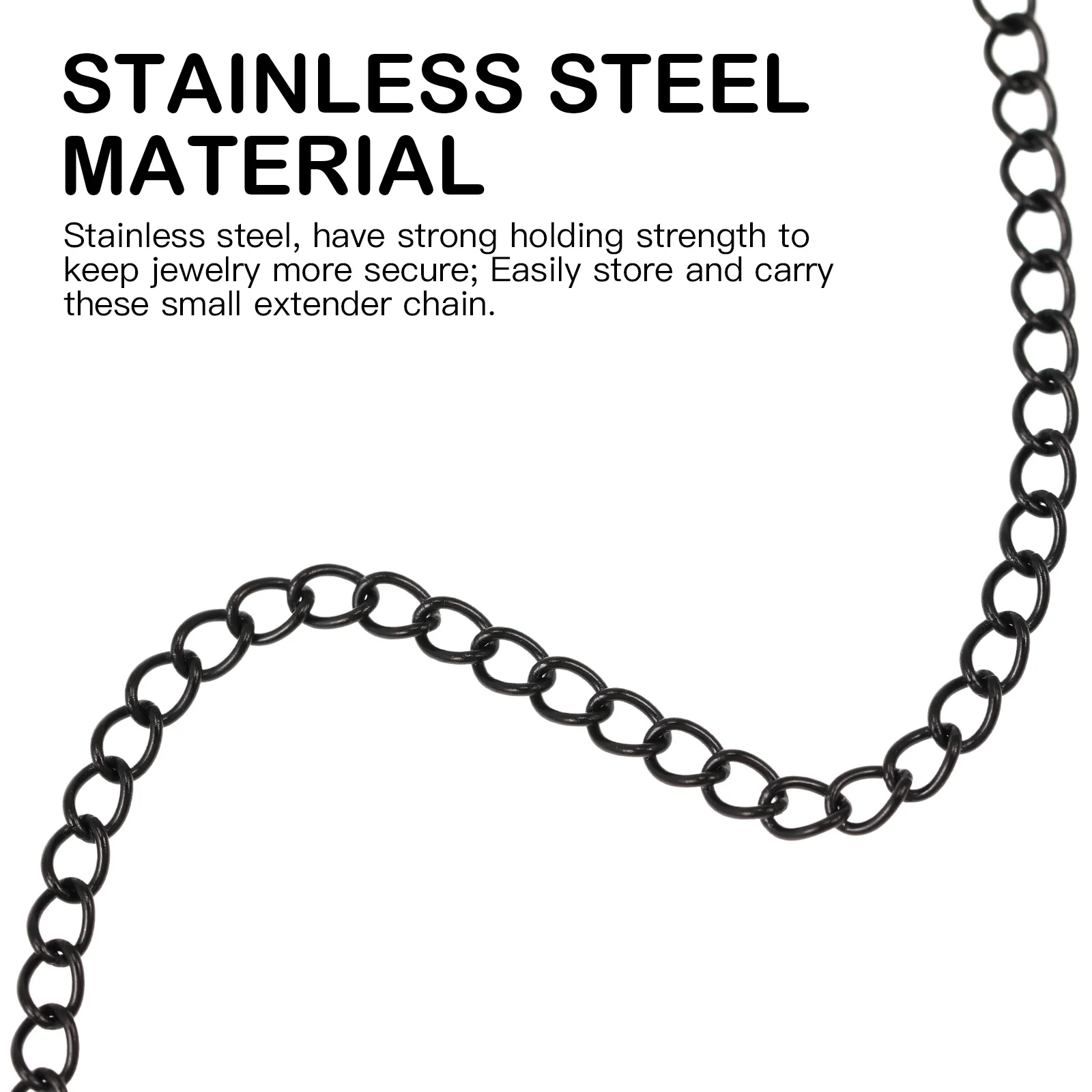 

6Pcs Extender Chain Stainless Steel Lobster Claw Extender Jewelry Making Necklace Bracelet Extension Chain Multiple Sizes Secure