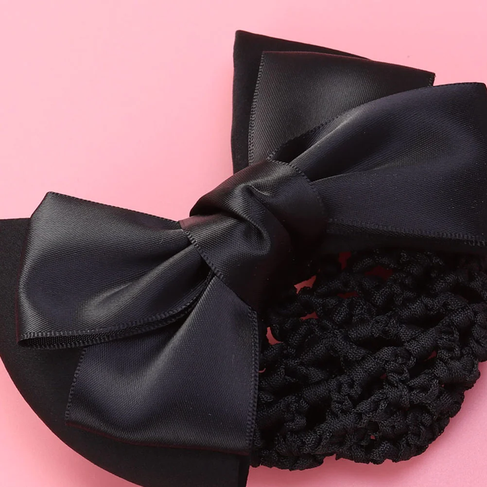 3 Pcs Head Flower Net Bag Snoods For Women Hair Barrette Accessories Headdress Bun Bow