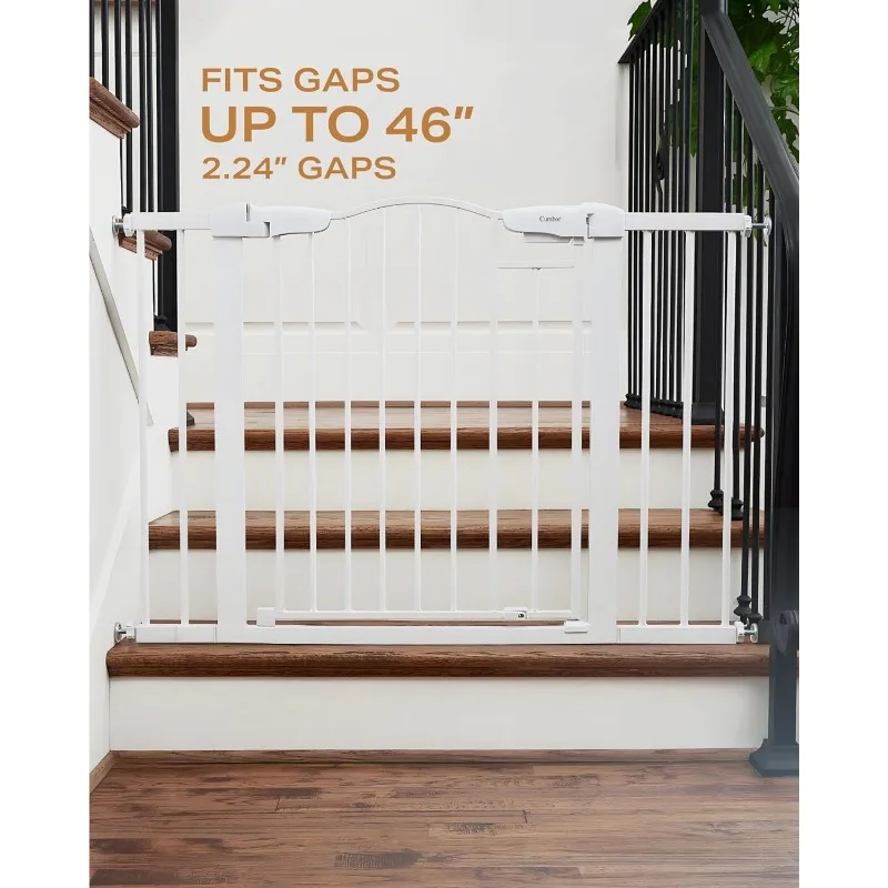 

29.7-46" Arched Decor Baby Gate for Stairs No Drill, Auto Closed Dog Gate Indoor for the House, Pressure Mounted Pet Gate