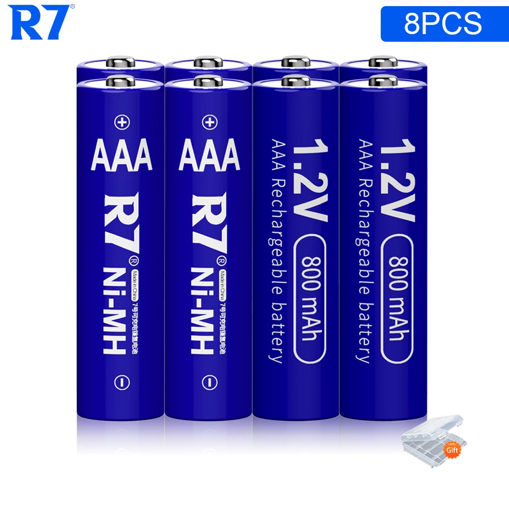 

R7 8Pcs AAA Battery 1.2V Ni-MH AAA Rechargeable Batteries 800mAh 3A aaa flashlight battery for Remote control toys battery