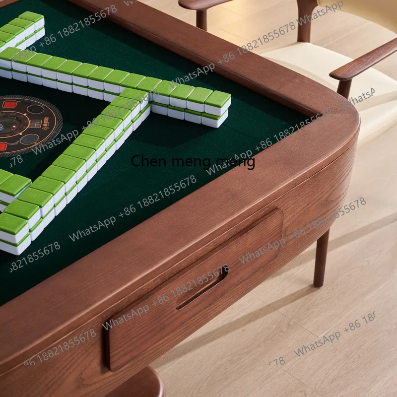 طاولة طعام آلة جونغ من الخشب الصلب المنزلي من أشوود، متكاملة ذات غرض مزدوج، حركة أوتوماتيكية فاخرة وخفيفة الوزن #5