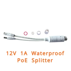 Hui-tenda-Divisor POE estándar para exteriores, impermeable, 12V/1A, 15,4 W, 48V a 12V, Cable de 10/100Mbps, fuente de alimentación para cámara ip, interruptor poe