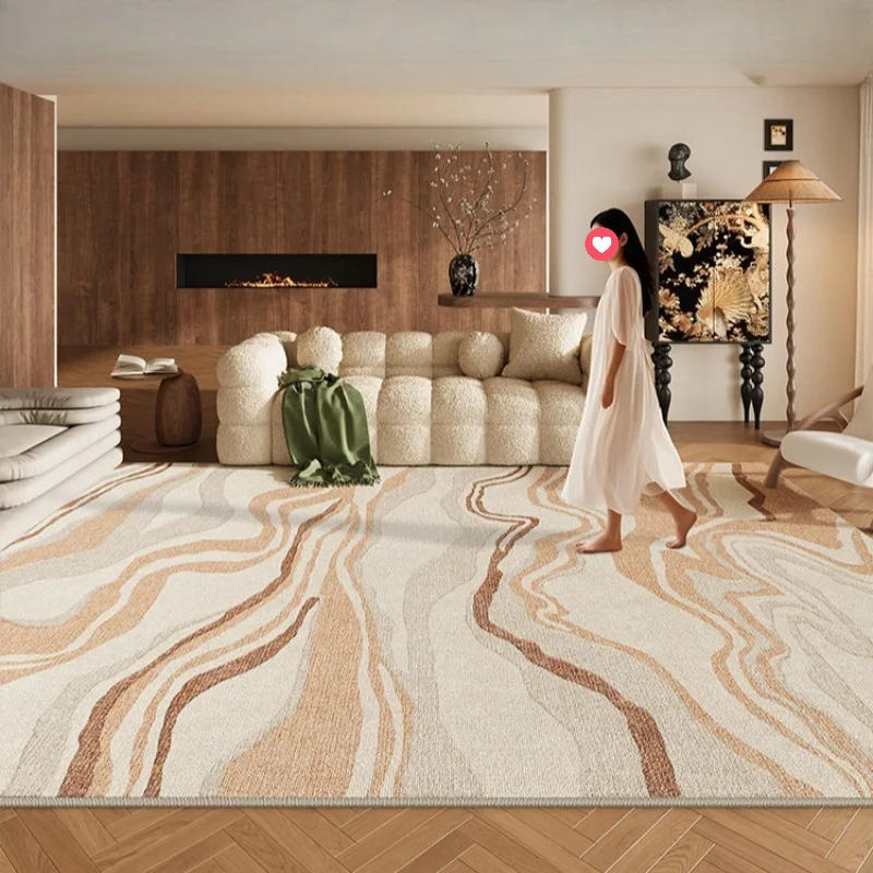 Modern Abstract Art Living Room Rug Irregular Line Design Bedroom Carpet Minimalist Cream Style Home Decor Coffee Table Mats 러그