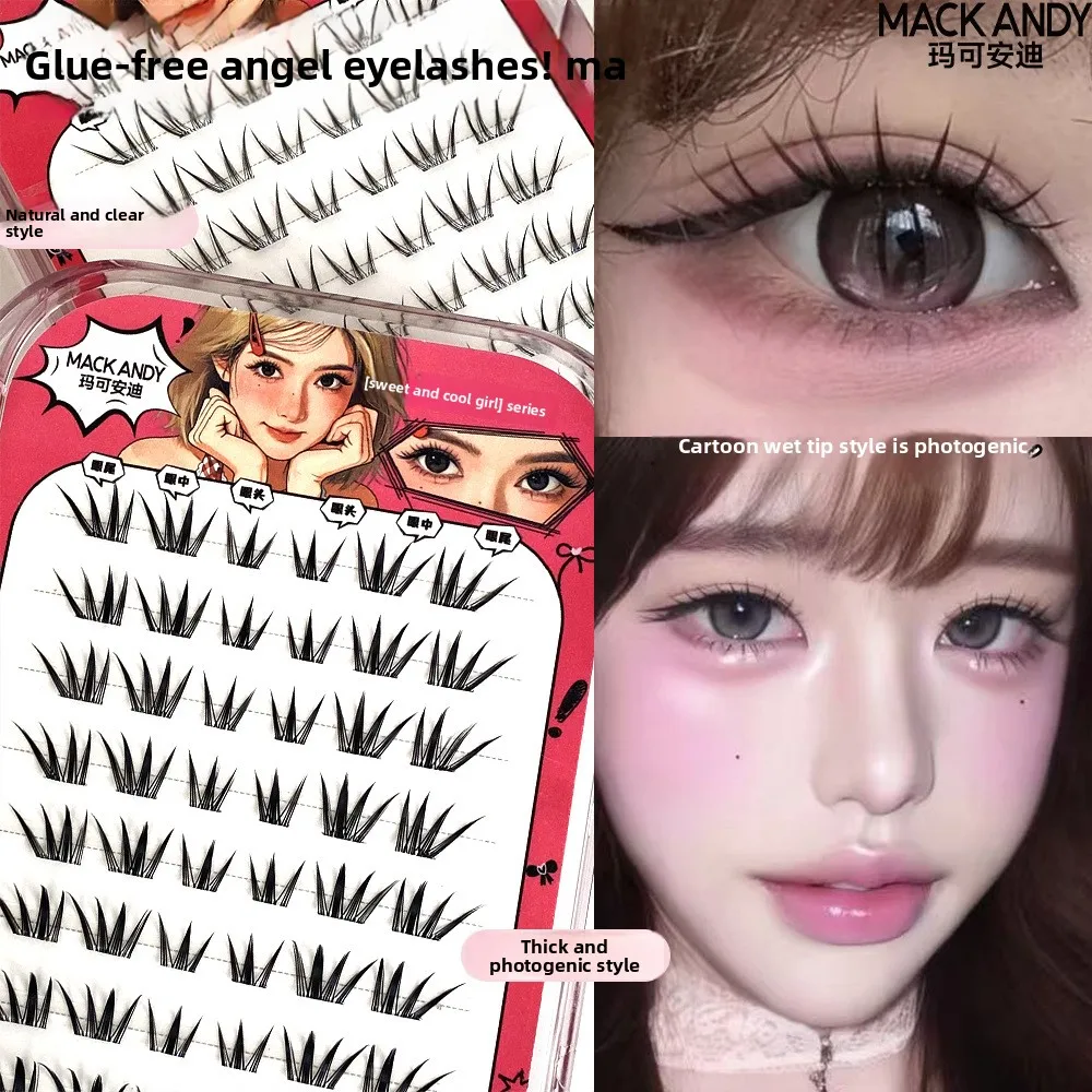 Kein Kleber erforderlich, künstliche Wimpern, natürlich, flauschig, im koreanischen Manga-Stil, selbstklebend, voluminös, lockig, wiederverwendbar für den täglichen Gebrauch – Detail 1