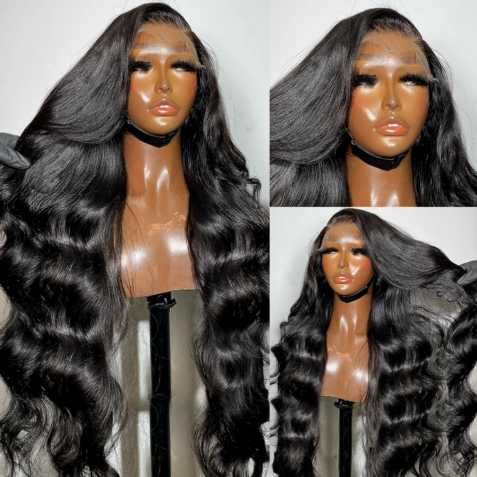 250 Density 13x6 13x4 HD Transparent Body Wave Lace Front Wig Human Hair Brazilian 30 40 42 Inch 360 Lace Frontal Wigs For Women