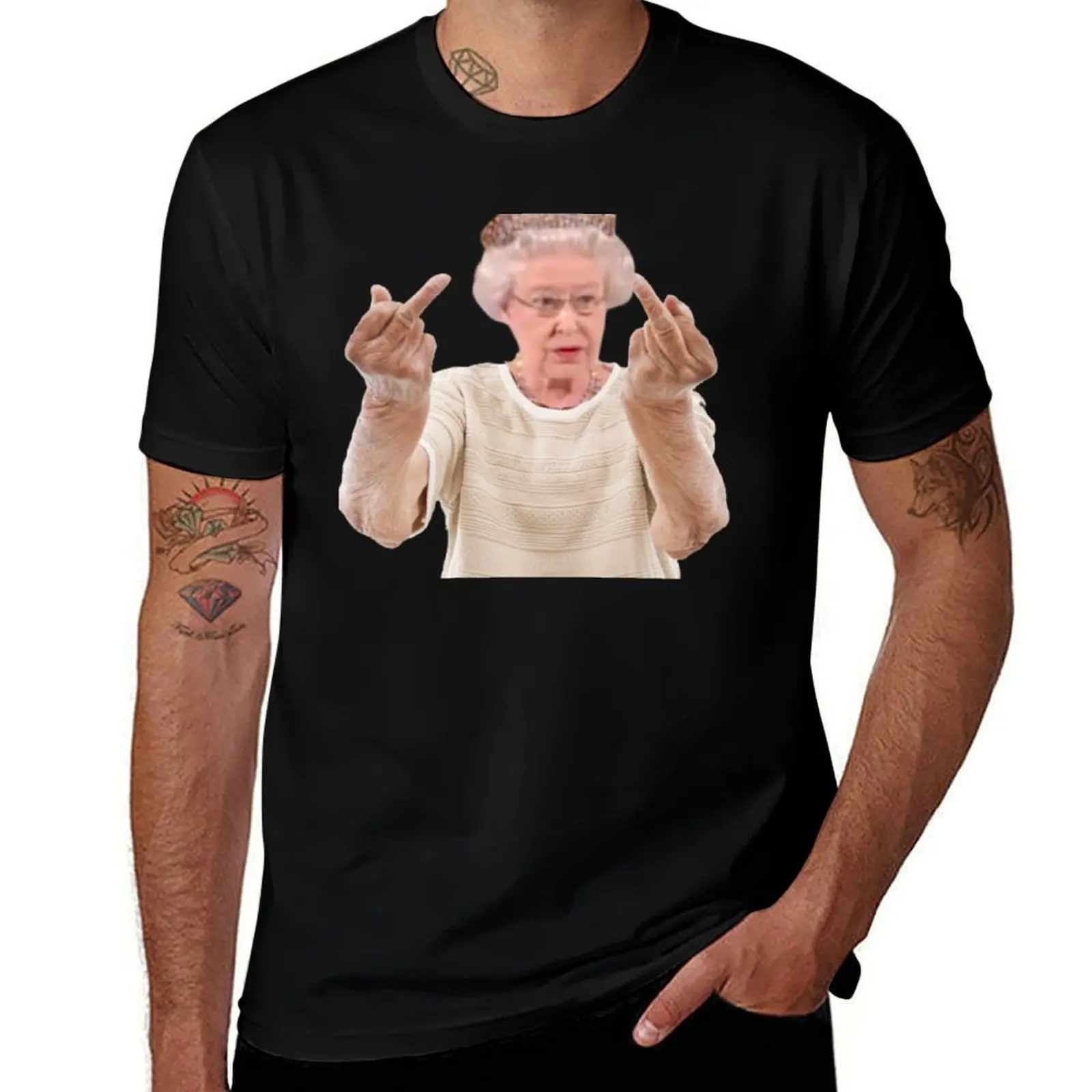 

Queen Elizabeth Middle Finger Funny English Sticker T-Shirt essential t shirt anime tshirt Louboutins outfits for men