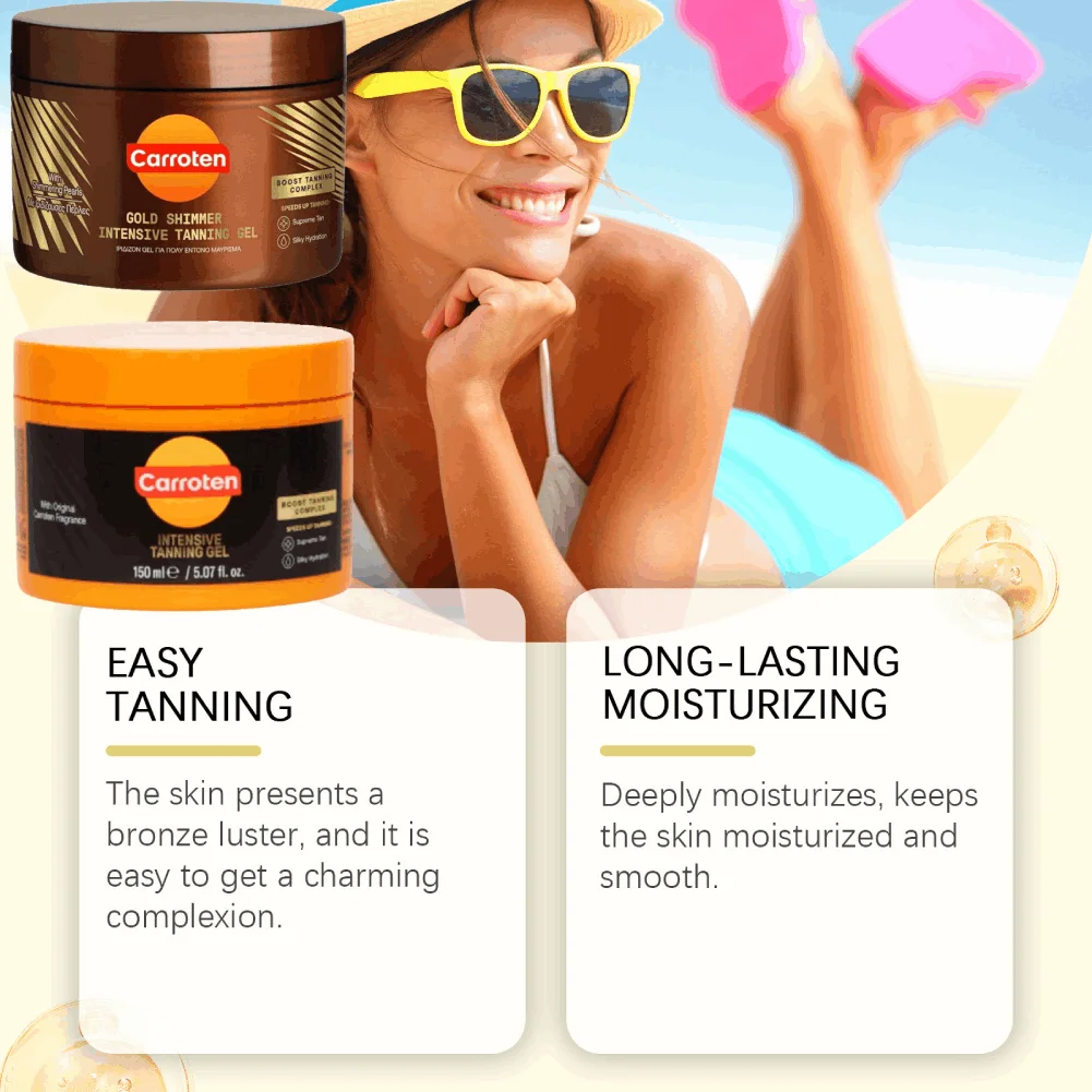 Powerful Tanning Bright Gel Tanning Lotion Body Moisturizing Cream Lasting Self Solarium Sunless Tanner Body Face Boosting Cream