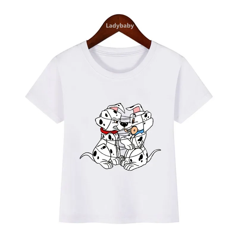 

Disney 101 Dalmatians Little Spotted Dogs Graphic Kids T-shirt Girls Clothes Boys Cartoon T shirt Children's clothing,HKP5496