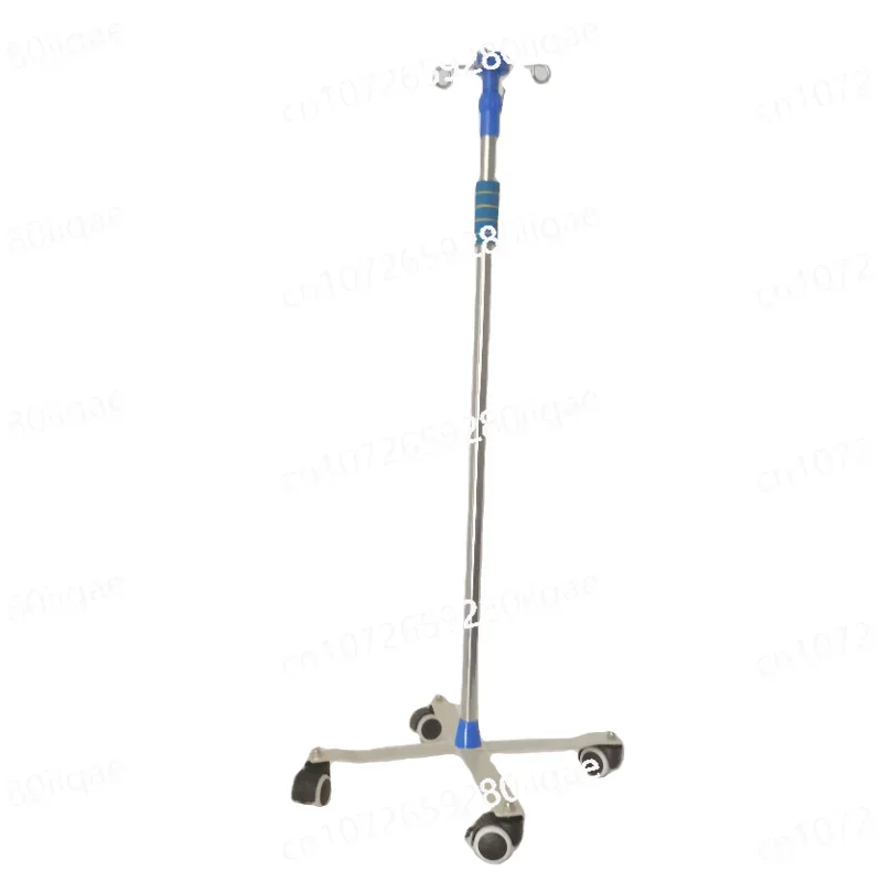 Hospital furniture Durable aluminum alloy Height adjustable movable IV infusion rod IV drip rack with 4 hook casters