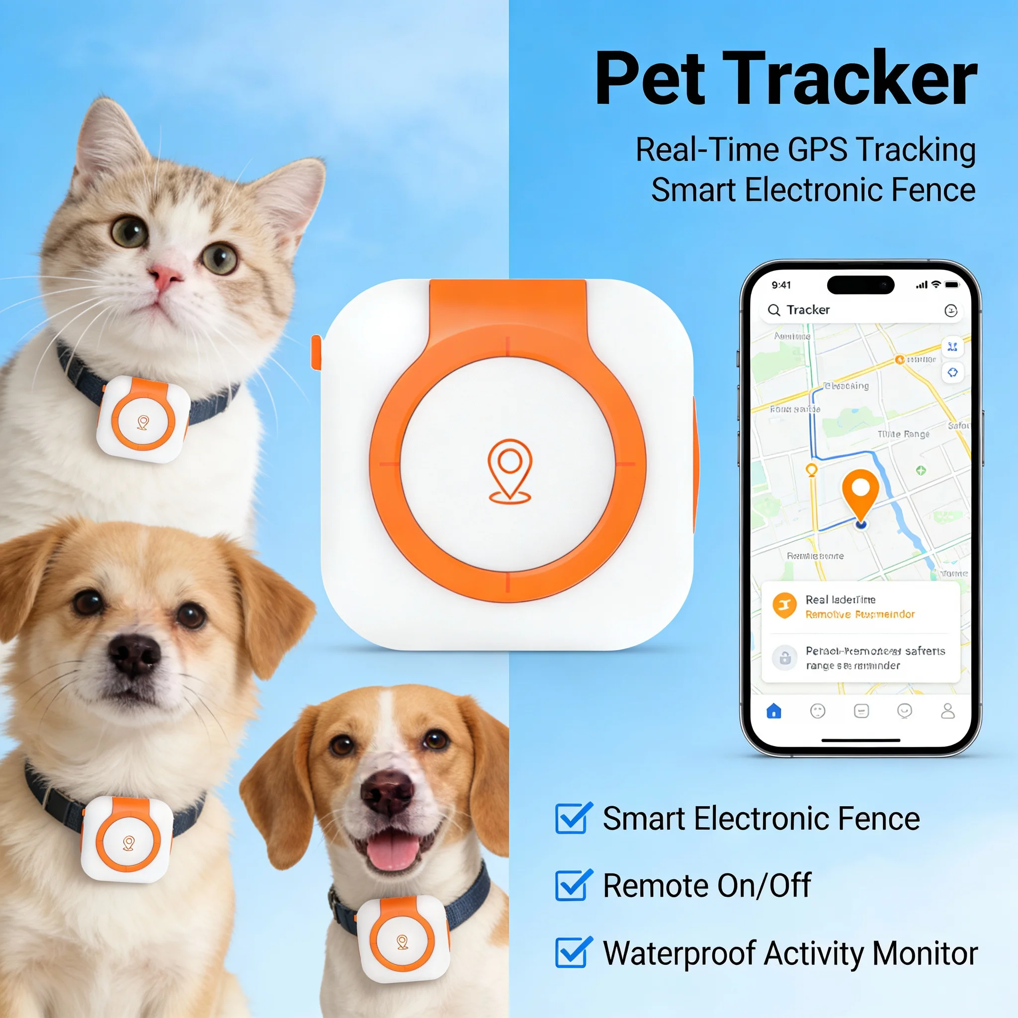 

Real-Time GPS Dog Tracker with Route History – Anti-Lost Smart Collar for Pets, Live Location Tracking via App
