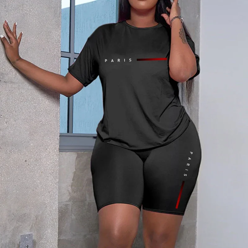 Women's Tracksuit Casual 2026 Summer Two Piece Sets Hot Sales Fashion Quality O-Neck Short Sleeve Sports T-Shirts Daily Clothing